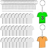 Framendino, 72 Pack Sublimation Blanks Keychain Sports MDF Double Sided Heat Transfer Football Keychains