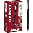 uni-ball Roller Ball Stick Pens, 0.5 mm Micro Tip, Red, Pack of 12