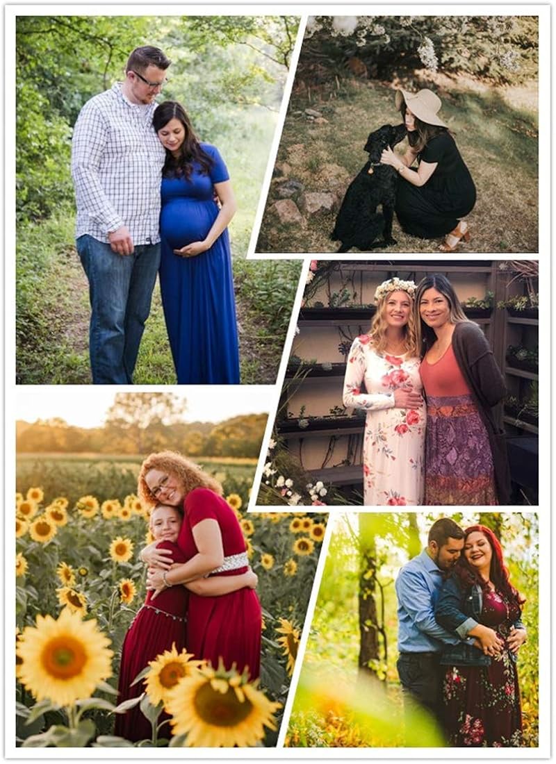 BISHUIGE Women Summer L-6X Plus Size Maxi Dress Long Dresses with Pockets at  Women’s Clothing store