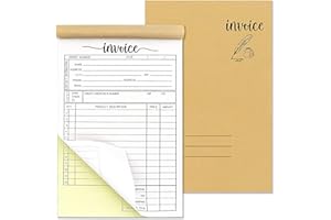 Lesnala 2pcs Invoice Book, Invoice Books 2 Part Carbonless, Invoice Pads for Small Business NCR Invoice Statement Quote Estimat Work Order Warehouse Office Store Restaurant 50 Sets 5.51''x8.3''