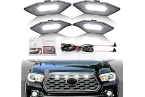 BRETREWRI 4 PCS Grill Led Lights for 2023 2020 2021 2022 Toyota Tacoma TRD- Off Road Sport sr sr5 Limited Front Grill Rapt0r Lights for Tacoma 9leds Upgraded Brightting Grille Light (Updated-White Lights)