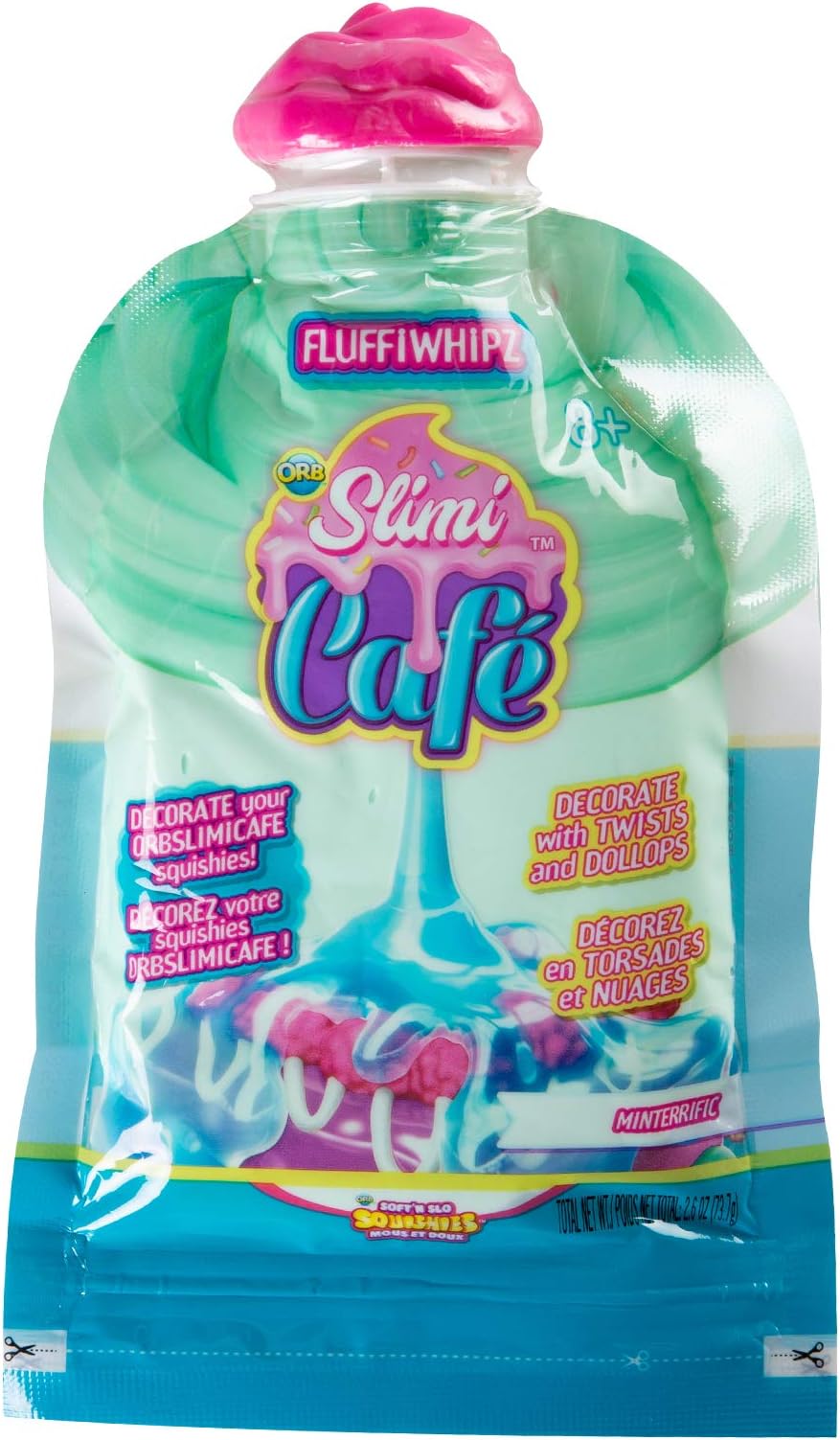 ORB 35783 Slimi Cafe Compound Fluffiwhipz Minteriffic Accessory Pack with Mint Green Slimy as Icing for Decorating Crushed Pastries, Toy for Children from 8 Years Old Green