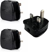 Status 13A 3‑Pin Black Plug Tops Pack of 3 BS1363 CE Certified Cord Grip