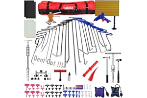 WHDZ Paintless Dent Repair Rods Kit Tools Repair Hammer LED Double Stripe Line Board 21pcs Rods for Car Auto Dent Hail Damage