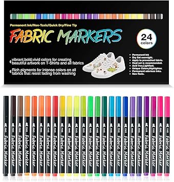 Amazon Com Fabric Pens Permanent No Bleed Dapawin Shirt Markers Fabric Markers For T Shirts Markers For Shoes Fabric Permanent Markers Fabric Paint Markers For Clothes Permanent Markers For Fabric Office