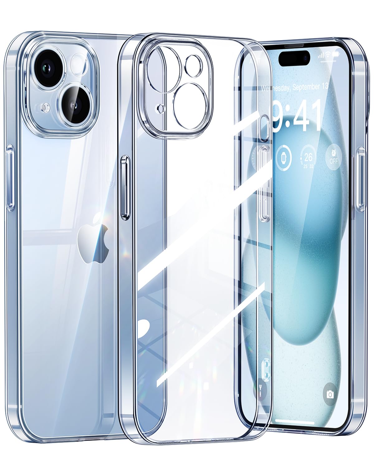 Photo 1 of LOMILO Visual Invisibility for iPhone 15 Case, [Never Yellowing] Top Clear Phone Case [Naked iPhone Experience] Full Coverage Camera, Ultra Slim Thin Sturdy PC Cover for Clear Case Lovers