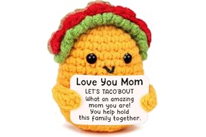 LUOHERE Birthday Gift for Mom Christmas Moms Birthday Gifts from Daughter Son - Funny I Love You Best Mom Ever New Single Bonus Step Mama Mother in Law Easter Stuffer Mothers Day Small Handmade Crochet Taco