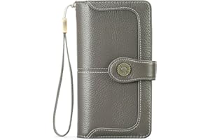 FALAN MULE Women's Wallet Genuine Leather RFID Blocking Large Capacity Trifold Ladies Wallet