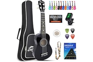Amdini 21 Inch Ukulele for Beginners Basswood Soprano Ukelele Kit for Kids Adult Student Starter Mini Guitar Ukalelee Pack Bu