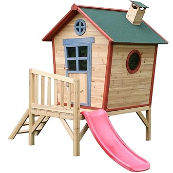 redwood lodge wooden playhouse
