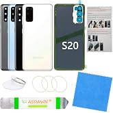 for Galaxy S20 SM-G980 SM-G981 All Carriers Back Glass Cover Replacement Housing Door (Cloud White)