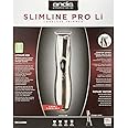 Andis - D-8, Slim-Line Pro Li Cord/Cordless Rechargeable T-Blade Trimmer - for Men/Women/Kids with Carbon Steel Blade, Bump Free Tech, Zero Cuts, Low Irritation & Li-ion Lithium Battery - 300g, Gold