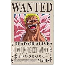 Amazon Com Jieji One Piece Manga Figure Donquixote Doflamingo Metal Signs Retro One Piece Bounty Wanted Posters One Piece Anime Collection 12inchx16inch Home Kitchen