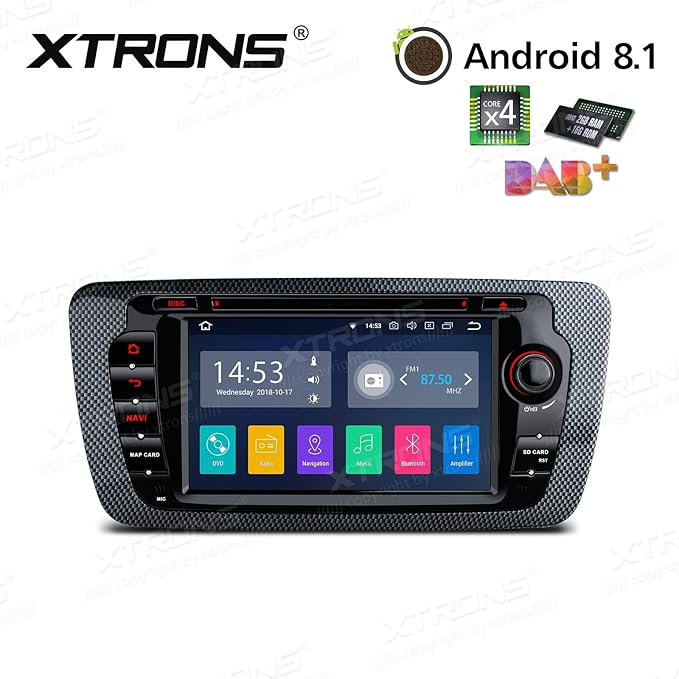 Xtrons Android 8.1 Car Stereo 7 Inch HD Multitouch Screen Bluetooth Head Unit Car Radio