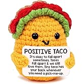 zmzdp Positive Crochet Taco Mini Emotional Support Taco Self Care Crochet Emotional Support Buddies Positive Crochet Gifts Birthday Gift for Women Men Friend Teen Thanksgiving Christmas Home Decor