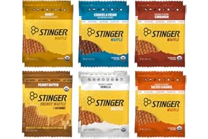 X-ZONE Honey Stinnger Organic Waffle 6 Flavor Variety Pack, Energy Stroopwafel for Exercise, Endurance and Performance Sports Nutrition for Home & Gym, Pre & Post Workout (12 Pack)