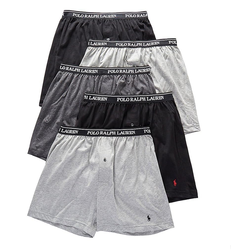 Buy Polo Ralph Lauren Men`s Classic Fit Cotton Knit Boxers 5 Pack