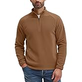 Zengjo Mens Quarter Zip Thin Fleece Pullover Shirt Lightweight 1/4-Zip Mock Neck Sweatshirt Thermal BaseLayer