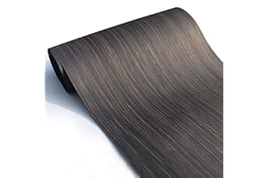 SAMLEE Natural Black Ebony Wood Veneer, Straight Grain | 23" x 98" Sheet | Ideal for Furniture Refurbishing, Guitar Building, Speaker Panels, Automotive Interior, and Handmade DIY Projects