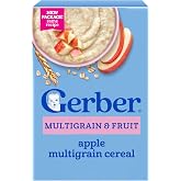 Gerber Stage 2 Multigrain Apple Cereal, 8 Oz, 5 Pack | Stage 2 infant cereal; multigrain apple; whole grains; 5 x 8 oz