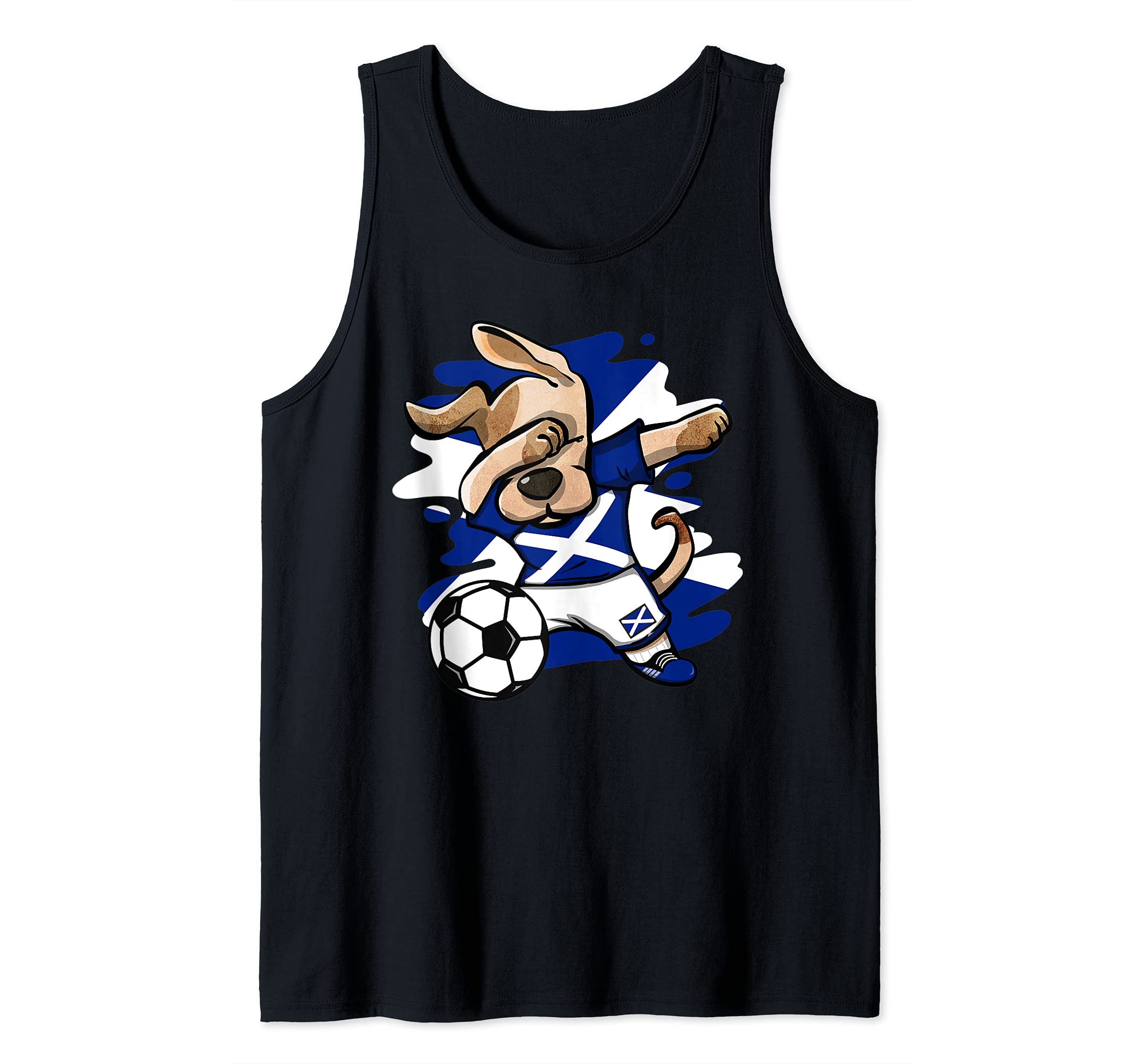 Dab Dog Scotland Soccer Fans Jersey Scottish Flag Football Tank Top