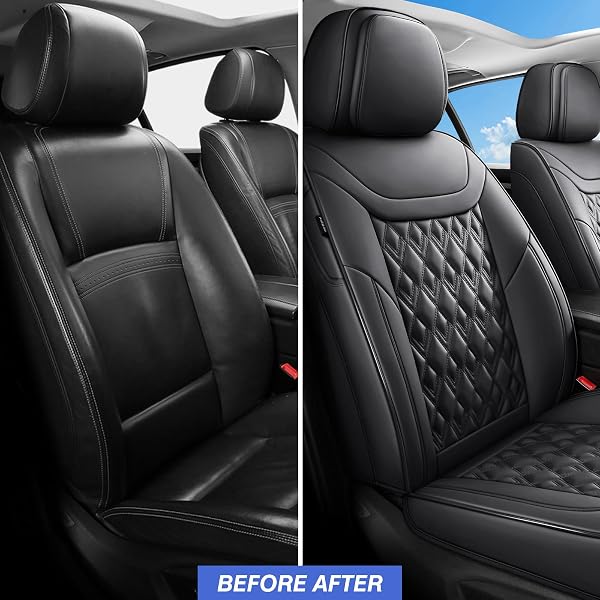 COMFDRIVE SEAT COVERS,CAR SEAT COVERS FULL SET, CAR SEAT COVERS FRONT SEATS BACK SEAT COVER,FAUX LEATHER SEAT COVERS FOR CARS, BLACK CAR SEAT COVER, WATERPROOF, NON-SLIP CAR SEAT COVER, 5SEATERS.