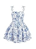 RoseSeek Girl's Flowy Cami Dress Ruched Sleeveless