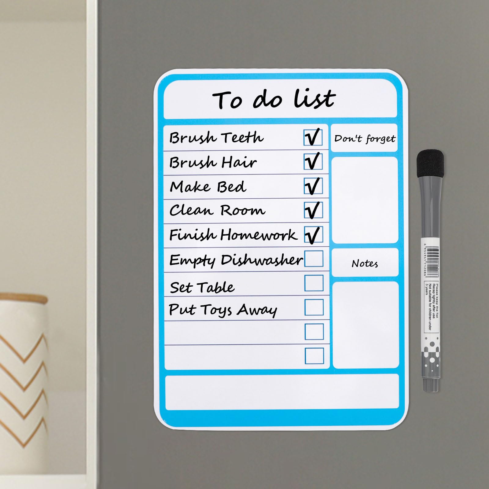 to Do List,Magnetic Whiteboard for Fridge，Dry Erase Board Chore Charts for Kids Reusable Daily Schedule Memo List, Children's Chore Record Board, Routine List Task Planning Board (Magnetic Suction)