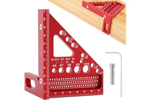 3D Multi Angle Measuring Ruler, Precision Woodworking 3D Square Protractor 22.5/30/45/60/67.5/75°Degree Aluminum Alloy Woodwo