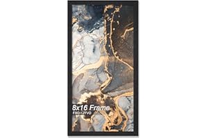 Fxojyvo Engineered Wood 8x16 Picture Frame, Black Frame for 8 x 16 Inch Picture Poster Photo, Light Weight 8 by 16 Frame with