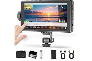 Desview A5 Camera Field Monitor 5.5" 600nits Touch Screen 4K/60Hz HDMI 2.0 in/Out External Camera Monitor for DSLR with 3D LUT Full-Waveform Peaking Focus Assist, Sunshade & NP-F550 Battery Included