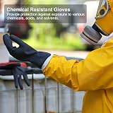 Sourcing Map Latex Industrial Gloves, Chemical Resistant, Anti-Slip, Large, view 5