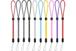 Hand Wrist Strap Lanyard, Hukado 10 Pack 9.5 inch Adjustable Nylon Wristlet Straps Keychain String for Cell Phone Case Holder, AirPods Pro 2 2022, Camera, Key, GoPro, USB Drive,Ski Glove(Multi ColorA)