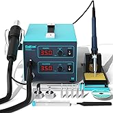 Bakon 852d+ Heat Gun and Soldering Iron 2-in-1 Kit, SMD Hot Air Rework Soldering Station, Multiple Functions Electronics Kit,