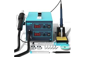Bakon 852d+ Heat Gun and Soldering Iron 2-in-1 Kit, SMD Hot Air Rework Soldering Station, Multiple Functions Electronics Kit,