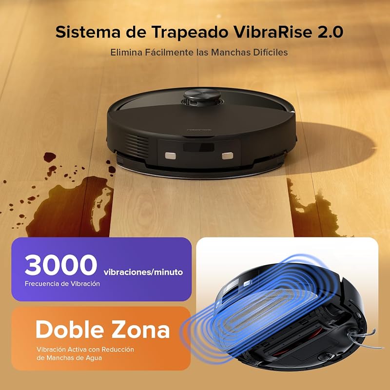 Q10 S5 Set Aspirador Robótico e Sucção HyperForce 10000 Pa, Aspirador Robô com Sistema Duplo Anti-Emaranhado, Navegação LiDAR PreciSense, Evitação de Obstáculos Tecnológicos Reativos, Preto