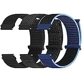 Acortjl Quick Release Nylon Watch Band 18mm 20mm 22mm for Women Men Nylon Sport Loop Watch Straps Adjustable Breathable Replacement Bands, 3 PCS