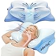 Derila Ergo Pillow Memory Foam Neck Pillow, Side, Stomach Sleeper Pillows, oreiller Mousse memoire, Gifts for Women, Men, Gra