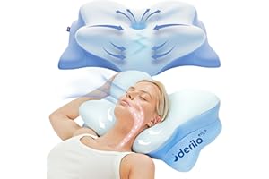 Derila Ergo Cervical Neck Pillow for Sleeping Pillow Contour Memory Foam Pillows for Back, Side Sleeper Pillows 21.25 x 14.17 x 4.72 inches