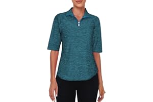 Viracy Half Sleeve Womens Golf Polo Shirts 1/4 Zip Up Moisture Wicking Running Workout Tops