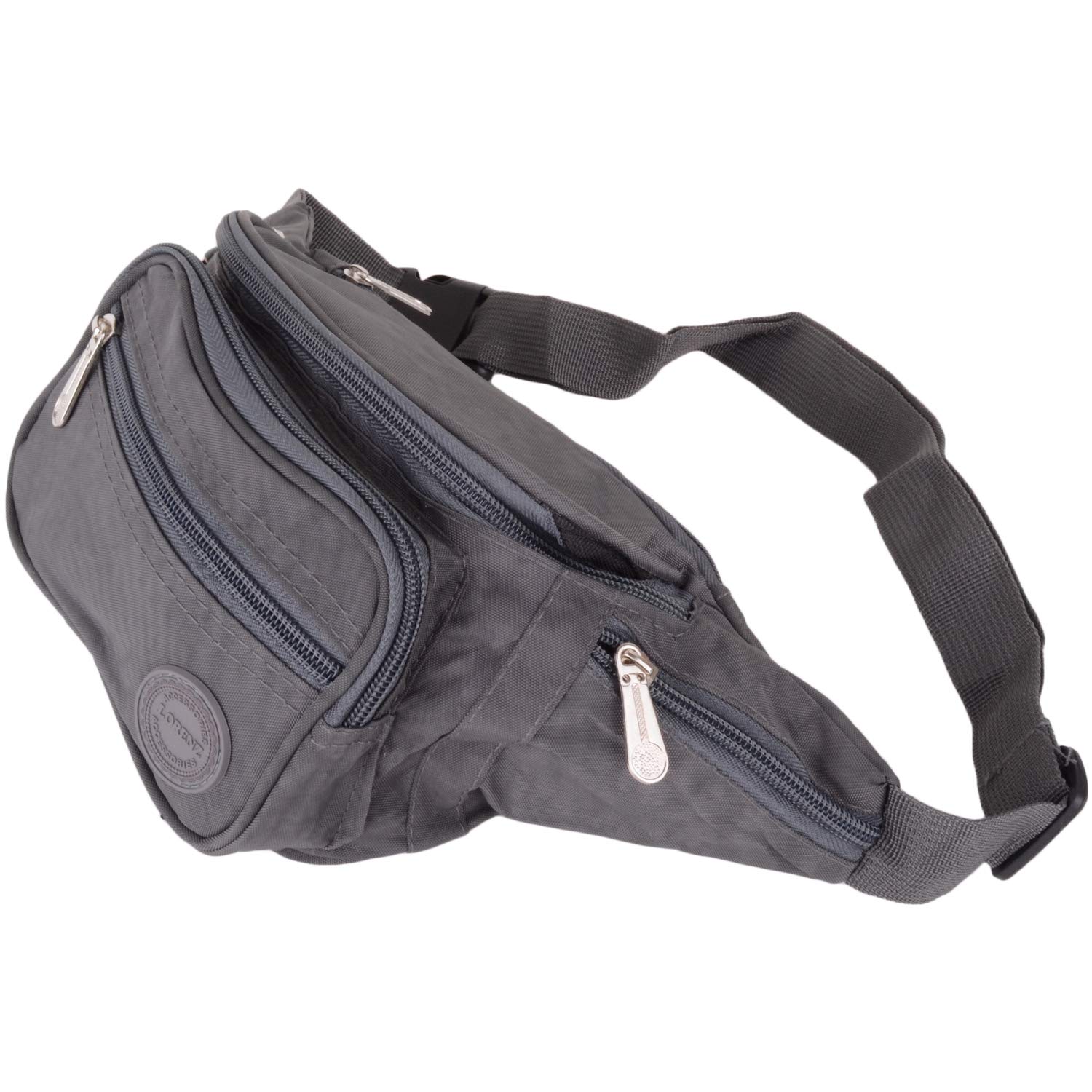 Mens/Ladies/Womens Crinkled Nylon Bum Bag/Waist Bag/Money Holder (Grey)