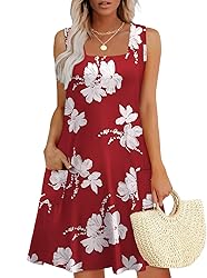 OFEEFAN Red Dresses for Women Summer 2025