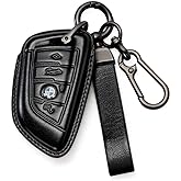 Smyfob BMW Key Fob Cover Leather Case Lanyard Keychain Holder Key Fob Protector 230i 330i 430i 440i 530e 530i 540i 740i 745e 750i M2 M235i M240i M3 M340i M4 X1 X2 X3 X4 X5 X6 X7 accessories