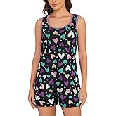 HONG HUI Womens Pajama Sets Sleeveless Tank Top and Shorts Pj Set Sleepwear,S-XXL
