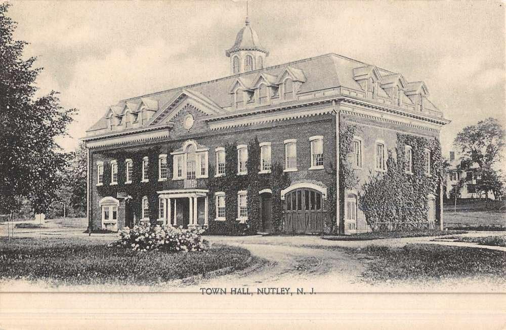Nutley New Jersey Town Hall Street View Antique Postcard K45083 at