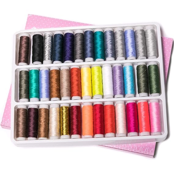 39 PCS Sewing Thread set Colors Polyester Sewing Thread Box Kit Set