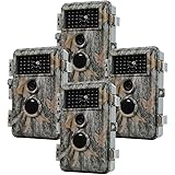 Folgtek Wildlife Game Camera 24MP Photo 1296P Video 4-Packs Trail Cam with Night Vision High Sensitivity Motion Activated for