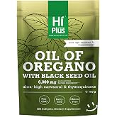 HiPlus 2-in-1 Oil of Oregano with Black Seed Oil, 300 Softgels | High levels of carvacrol and thymol | supports the immune system | plant-derived, gluten-free, non-GMO, 3rd Party Tested