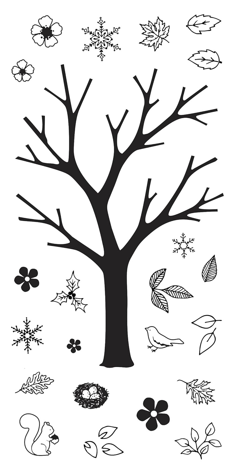 Fiskars 4x8 Inch Clear Stamps, Build-a-Tree