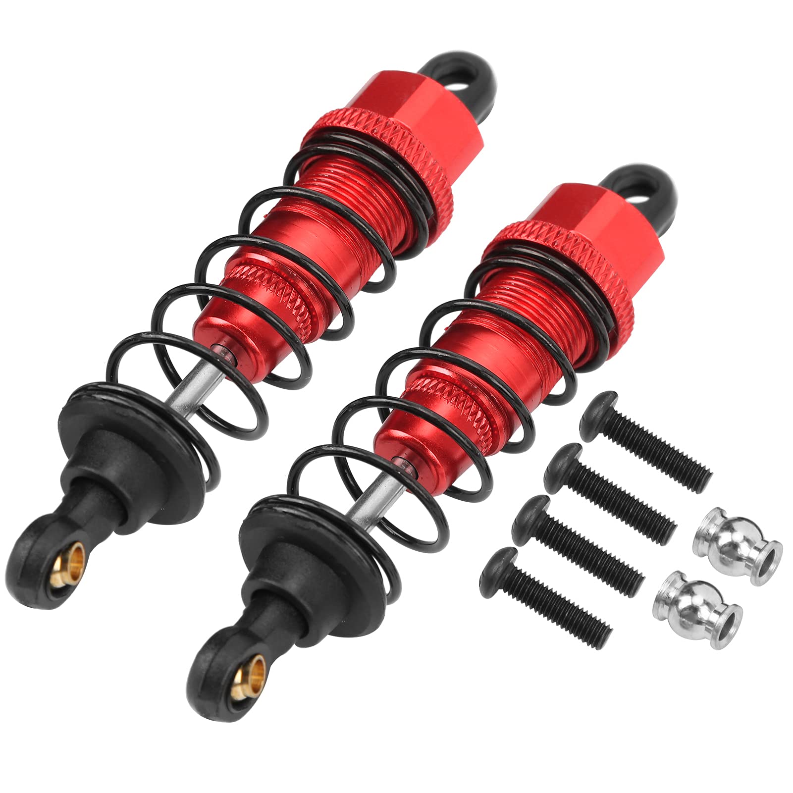 VGEBY RC Shock Absorber ,2Pcs 82mm Aluminum Alloy RC Damper Upgrade Parts RC Car Replacement Parts Metal for Tamiya CC01 CC02(Red) Model Car Accessories Car Model Accessory Model Toy